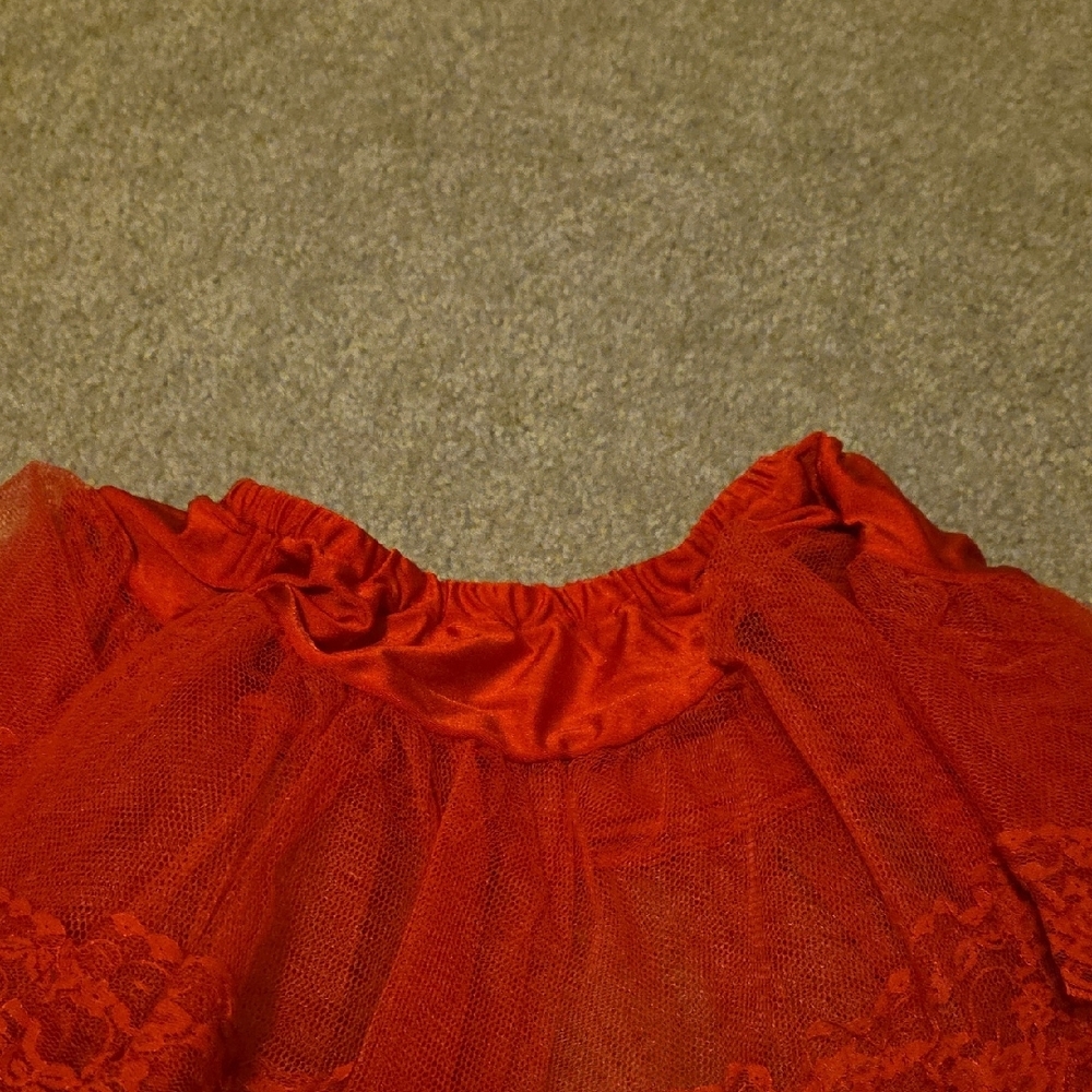 New Leg Avenue Scarlet Lace Trimmed Petticoat Skirt - Picture 5 of 7